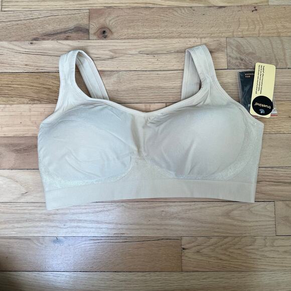 NEW Truekind Women's XL Everyday Comfort Straps Wireless Shaping Bra Beige Nude - Picture 1 of 9